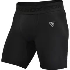 RDX SPORTS T15 Mens Black Compression Shorts, Athletic Wear, Fitness Gear, Training Apparel, High Performance, Gym Shorts, Activewear.