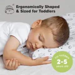 KeaBabies Jumbo Toddler Pillow with Pillowcase, 14X20 Soft Organic Toddler Pillows for Sleeping, Kids Travel Pillow
