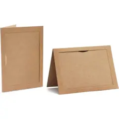 36 Pack Brown Kraft Paper Photo Insert Cards with Envelopes for 4x6 Inch Photos (5.5 x 7.75 In)