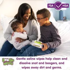 Boogie Wipes Saline Nose Wipes Unscented - 30ct