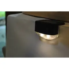 Maxsa Innovations Solar Powered 4pk LED Deck Lights Black: Weather-Resistant Outdoor Lamp Posts, Battery Included