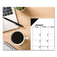 House of Doolittle Recycled One-Color Dated Monthly Desk Pad Calendar 12-Month January 2026 to December 2026 White Sheets Black Binding