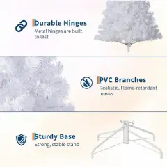 Acekool Snowy Holiday Tree, Frosted Branch Tips, Pre-Decorated Glow Accents, Metal Stand, Enchanting Winter Decor