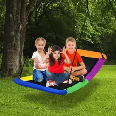 Infans 32" x 60" Large Tree Swing, Outdoor Swing Made of Oxford Fabric & PP Cloth & Steel Multi-Color