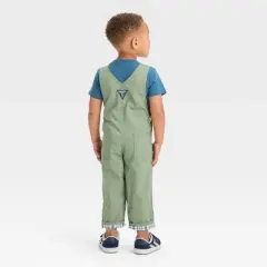 OshKosh B'gosh Toddler Boys' Plaid Overalls - Olive Green