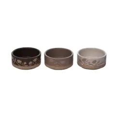 Transpac Stoneware 3.27 in. Multicolor Harvest Wildflower Ramekin Set of 3
