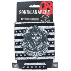 Just Funky Sons of Anarchy Black and White Stripe Reaper Foam Can Huggie