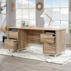 Portage Park Executive Desk Kiln Acacia - Sauder