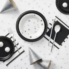 10ct 5" Glittered Party Hats Silver - Spritz&trade;