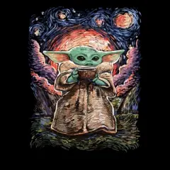 Men's Star Wars The Mandalorian The Child Starry Night T-Shirt