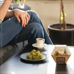 Eastanbul Turkish Delight Pistachio, Double Roasted Pistachios Filled, Lokum, Loukoumi, 8.8oz