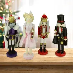 Northlight Wooden Nutcracker Suite Ballet Christmas Decorations - Set of 4