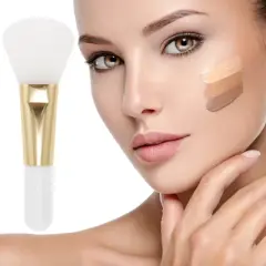 Unique Bargains Short Handle Facial Mask Brush Gold Tone 1 Pc