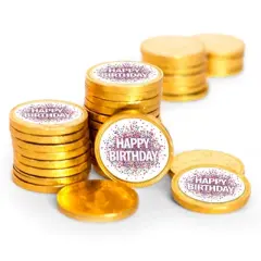84 Pcs Birthday Candy Party Favors Chocolate Coins By Just Candy - All Colors
