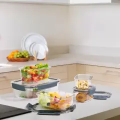 Sorbus 16Pc Airtight Clear Plastic Food Storage Containers with Lids - BPA Free, Keeps Food Fresh, Leak Proof, Store leftover, Meal Prep