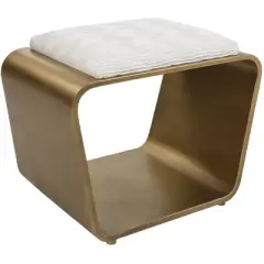 Uttermost Hoop 24" Wide Gold and White Small Accent Bench
