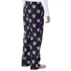 WWE Boys' Allover WWE Logo Pattern Kids Loungewear Sleep Pajama Pants Black