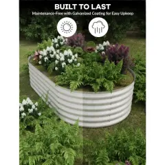 TROPOW Oval Raised Garden Bed (2-Pack) &uml;C Double Your Gardening Potential with Ergonomic Steel Planters