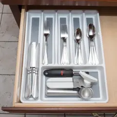 Hastings Home 6-Section Flatware, Silverware, Utensil, or Cutlery Divider Drawer Organizer
