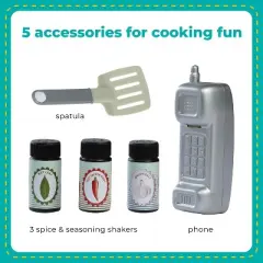 Teamson Kids Burlywood Kids Wooden Play Kitchen Toy & 5 Accessories TD-11708A