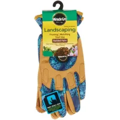 Miracle-Gro  Women's Polyester Padded Palm Landscaping Gloves, Medium/Large