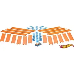 Hot Wheels Track Builder Straight Track with Car, 15 Feet - Styles May Vary BHT77