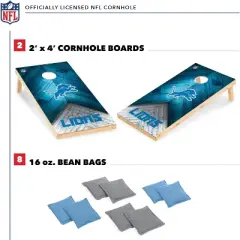 NFL Detroit Lions 2'x4' Wood Cornhole Set