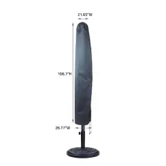 Summerset Shield Umbrella Cover Ultimate Protection for Your Outdoor Furniture AKZ 17.72"/26.77"/21.65" x 104" Mercury
