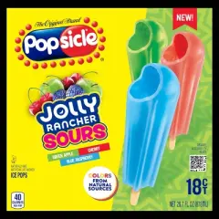 Popsicle Jolly Rancher Sours Frozen Ice Pop - 29.7 fl oz/18ct