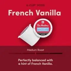 Tim Hortons French Vanilla K-Cup Coffee Pods - Compatible with Keurig Brewers - 12 ct
