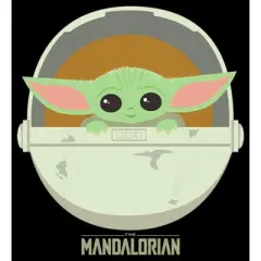 Girl's Star Wars: The Mandalorian Grogu Cartoon Art Bassinet Crop T-Shirt