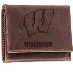 Evergreen University of Wisconsin-Madison Crazy Horse Collection Tri-Fold Wallet