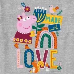Toddler's Peppa Pig Made With Love Embroidery T-Shirt