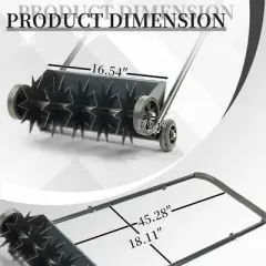 Karl Home 19 inch Push Spike Heavy Duty Rolling Lawn Aerator