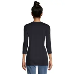 Lands' End Women's 3/4 Sleeve Supima Cotton Crewneck Tunic