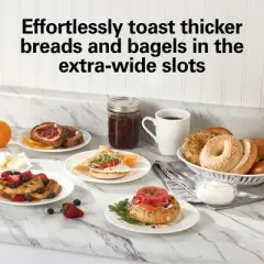 Hamilton Beach 2-Slice Toaster - Black - #22633: Metal, 750W, Compact Bread & Bagel Toaster, Easy Clean, 1-Year Warranty