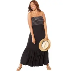 Swimsuits for All Women&rsquo;s Plus Size Karlie Smocked Bandeau Maxi Dress Cover Up