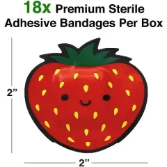Gamago Strawberry Bandages | Set of 18 Individually Wrapped Self Adhesive Bandages