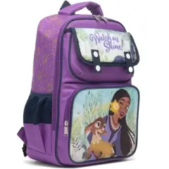 Disney Wish 15.5" Polyester Purple Large Backpack with 2 Front Pockets