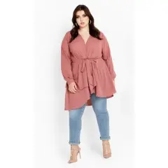 Women's Plus Size Shibara Top - Papaya | CITY CHIC