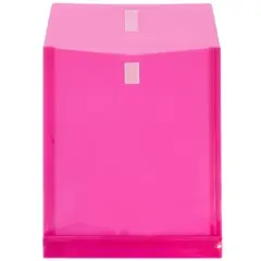 JAM Paper 9 3/4'' x 11 3/4'' 12pk Plastic Envelopes with Hook & Loop Closure, 1" Expansion, Letter Open End