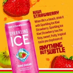 Sparkling ICE Kiwi Strawberry Sparkling Water - 10pk/7.5 fl oz Mini Cans
