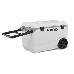 Igloo Latitude 137 Cans 90 Quart Rolling Cooler - White: Polyethylene, Tow Handle
