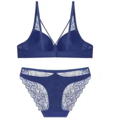 Agnes Orinda Women Plus Lace Sheer Push-Up Comfy 2 Pcs Undergarment Set