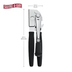 Swing-A-Way Easy-Crank Can Opener with Folding Crank Handle, Manual Hand Held and Sharp Blade, Stainless Steel, Easy Turn Knob