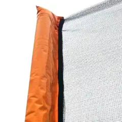 Okak 14FT All Weather Outdoor Trampoline with Basketball Hoop, Trampoline with Outer Safety Enclosure and Ladder, Rebounder for Adult, Kids, Orange