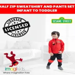 Sesame Street Elmo Fleece Half Zip Sweatshirt and Pants Set Infant to Toddler