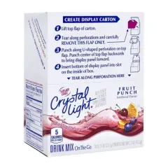 Crystal Light On-The-Go Sugar-Free Fruit Punch Drink Mix - 30pk