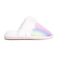 Limited Too Rainbow Sparkles Cozy Scuff Slippers For Girls