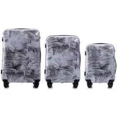 Multi-color Design ABS Hard Shell Lightweight with 360&deg; Dual Spinning Wheels & Combo Lock &ndash; Includes 28", 24", 20" 3-Piece Luggage Set - Granite